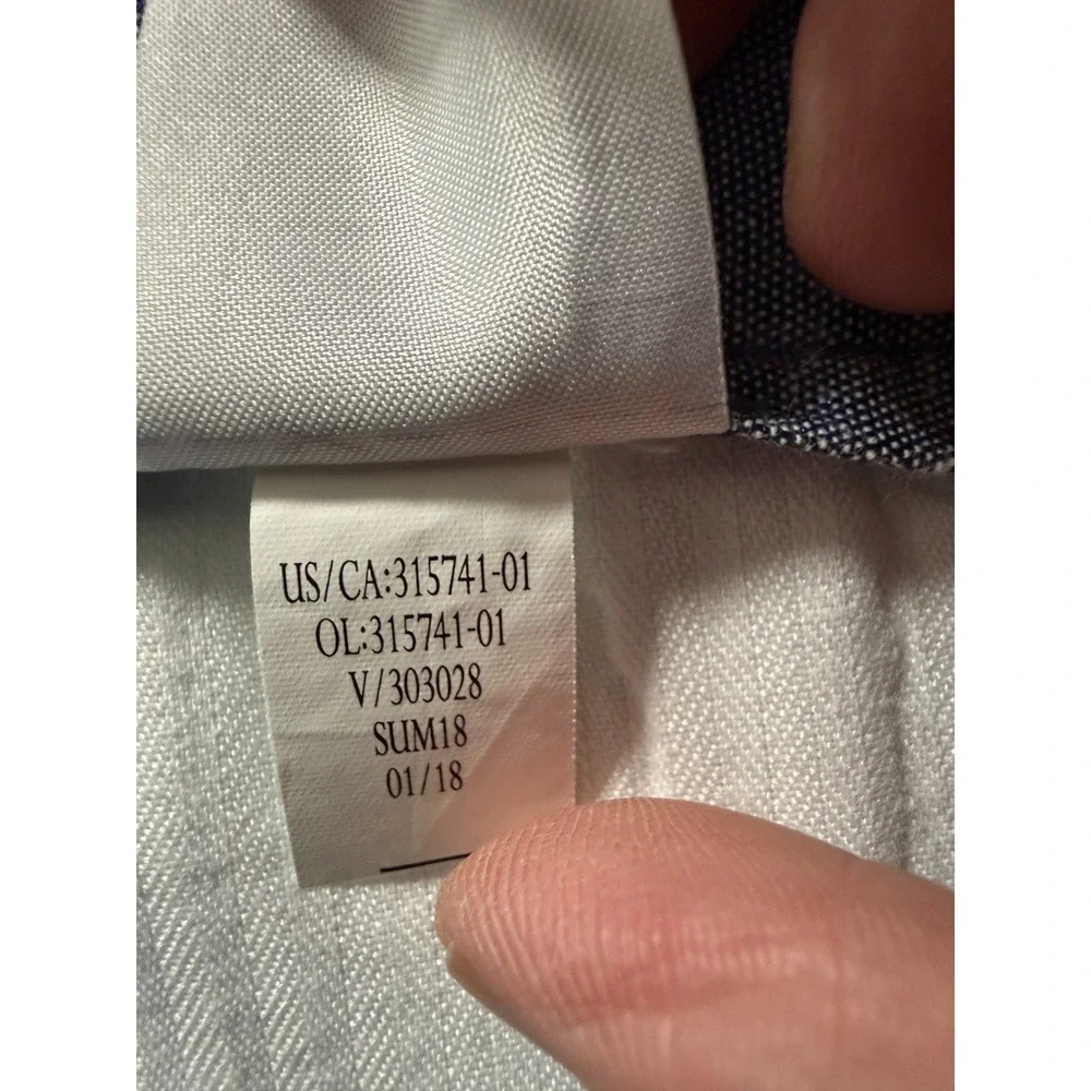 Banana Republic Aiden Club Short Men's 38 Blue & White Gingham Chino‎ DadCore